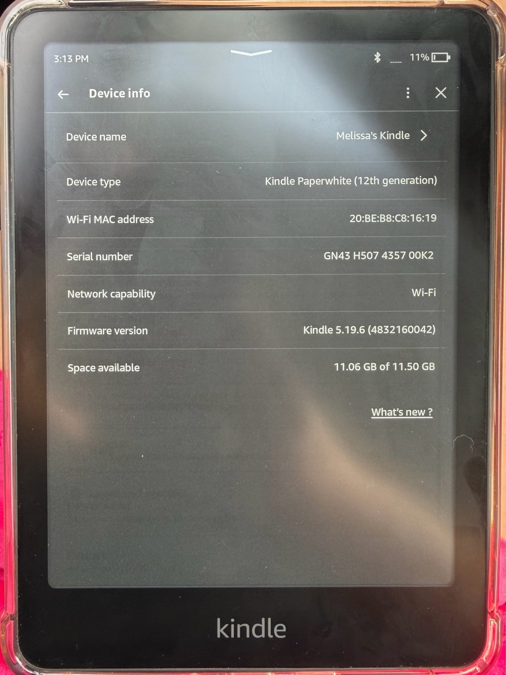 Amazon Kindle 12 Gen Paper white, Raspberry - Picture 5 of 5